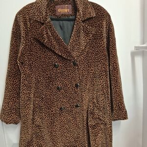 Chic Leopard Print Pea Coat